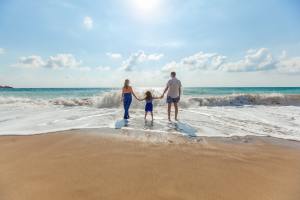 Happy family on beach