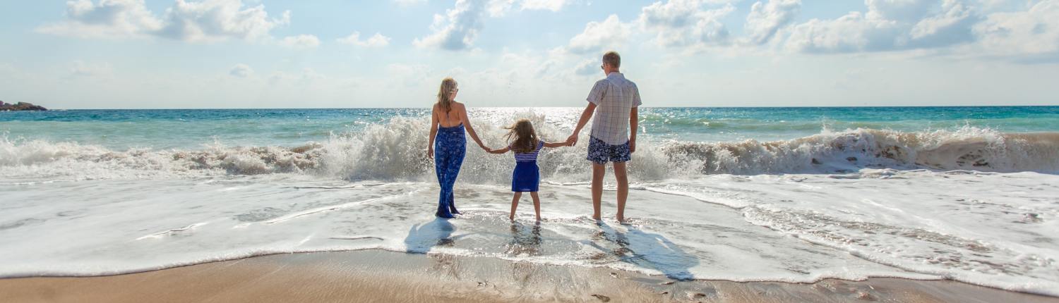 Happy family on beach