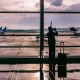 Man in airport travelling